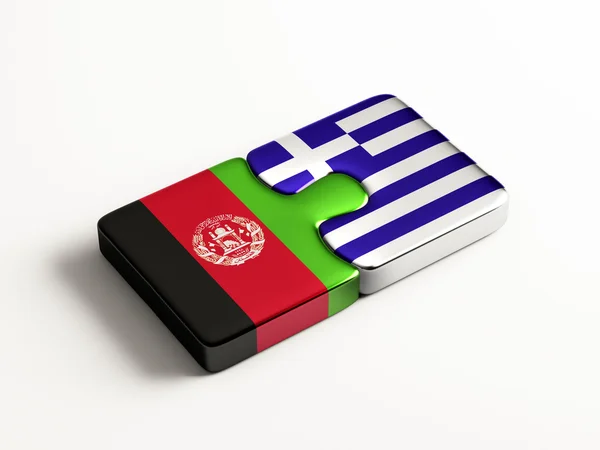 Grekland Afghanistan pussel koncept — Stockfoto