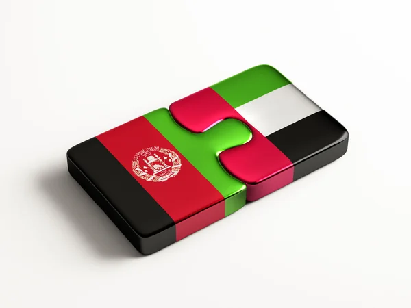 Verenigde Arabische Emiraten Afghanistan puzzel Concept — Stockfoto