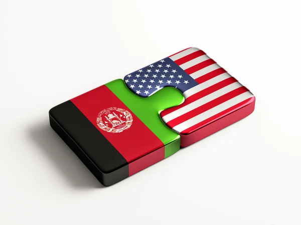 Verenigde Staten van Amerika Afghanistan puzzel Concept — Stockfoto