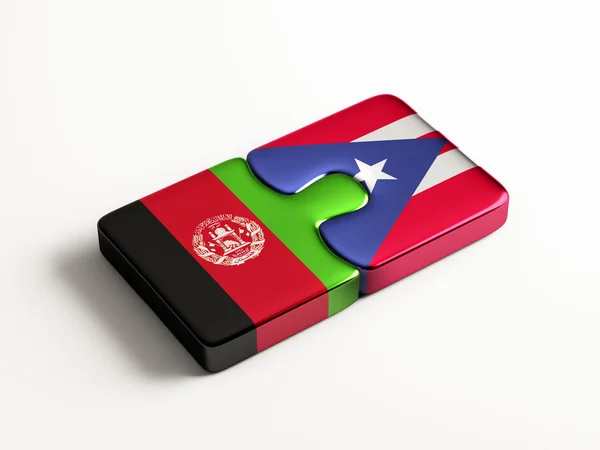 Puerto Rico Afghanistan Puzzle Concept — Stock Photo, Image