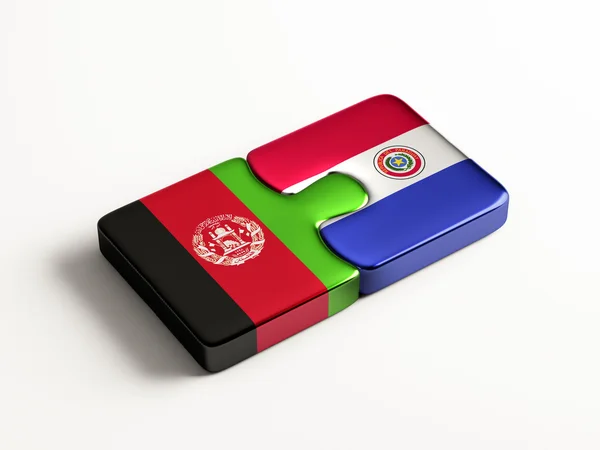 Paraguay Afghanistan Puzzle Concept — Stock Photo, Image
