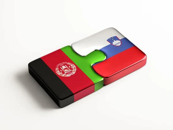 Slovénie Afghanistan Puzzle Concept — Photo