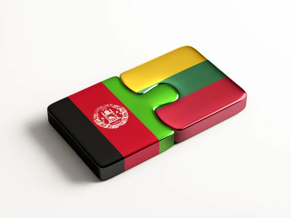 Lithuania Afghanistan Puzzle Concept — Stock Photo, Image