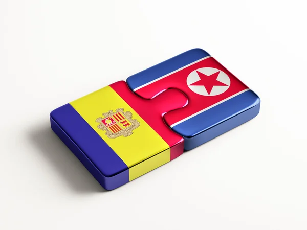 Andorra Nordkorea Puzzle-Konzept — Stockfoto
