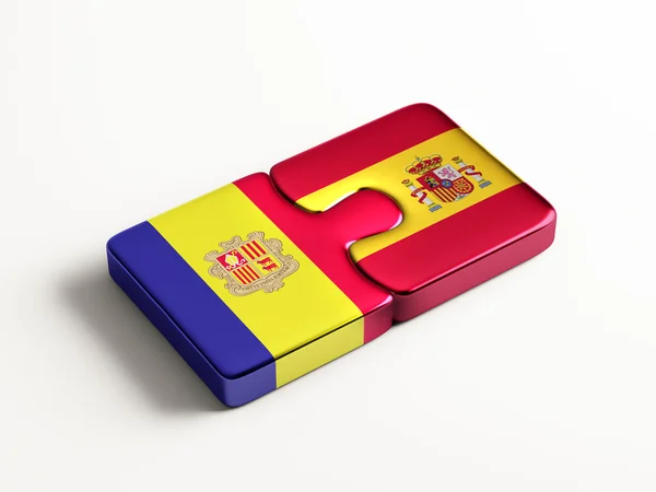 Konsep Andorra Puzzle Spanyol — Stok Foto