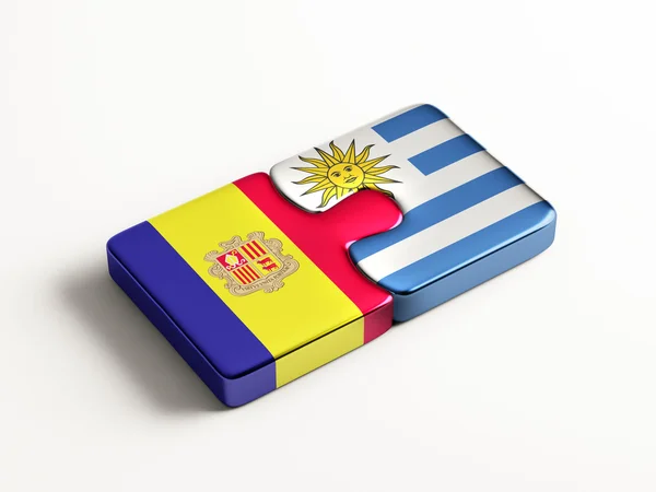 Uruguay Andorra Puzzle Concepto — Foto de Stock