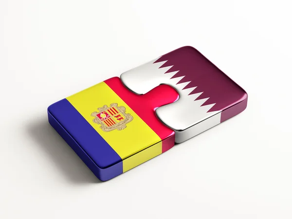 卡塔尔安道尔拼图概念 — 图库照片