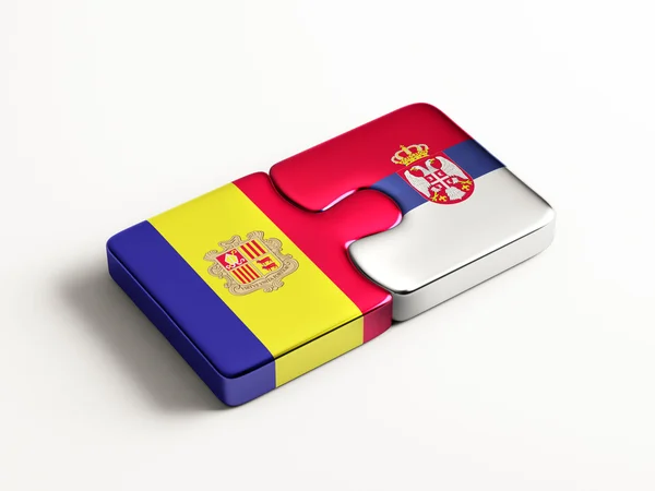 Serbia Andorra  Puzzle Concept — Stock Photo, Image