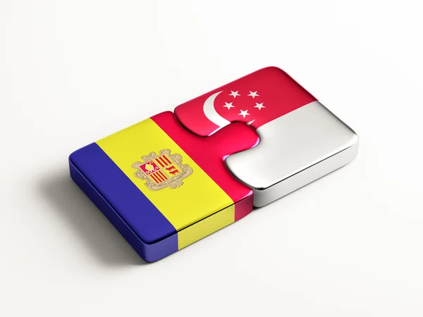 Singapura Andorra Puzzle Concept — Fotografia de Stock