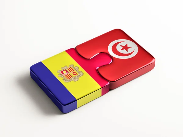 Tunisie Andorre Puzzle Concept — Photo