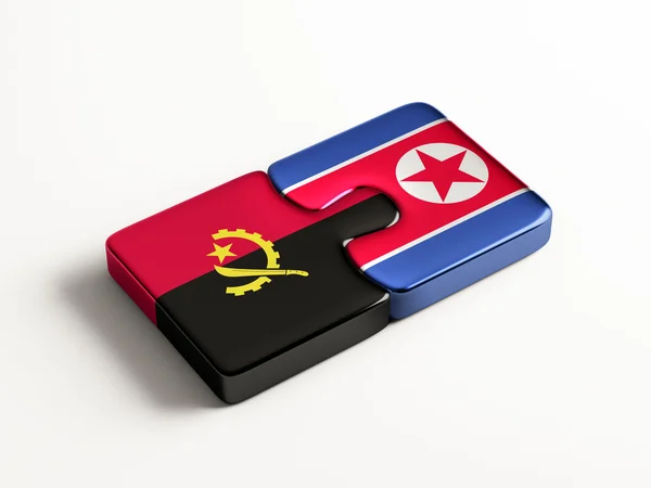 Angola Conceito de Puzzle da Coreia do Norte — Fotografia de Stock