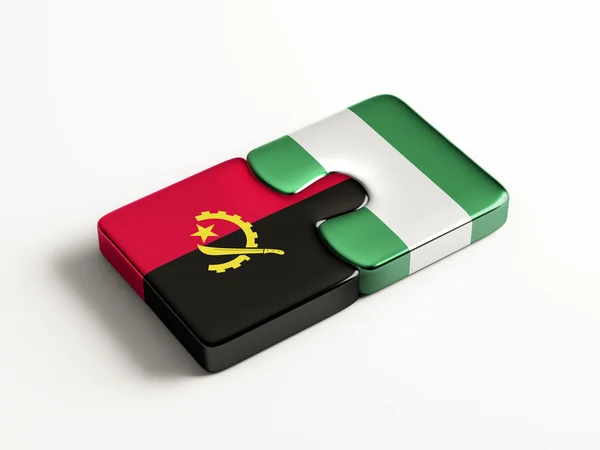 Angola Nigeria  Puzzle Concept — Stock Photo, Image