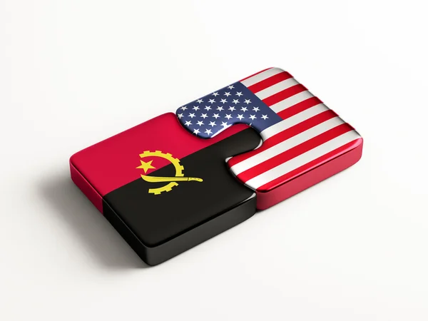 United States Angola  Puzzle Concept — Stock Photo, Image