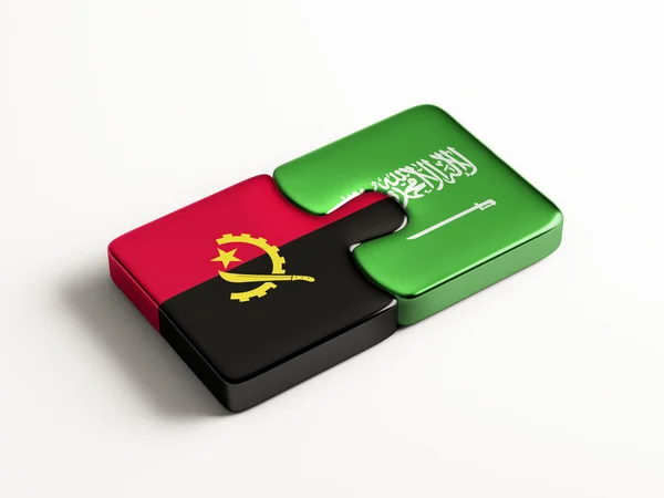 Saudi Arabia Angola  Puzzle Concept — Stock Photo, Image