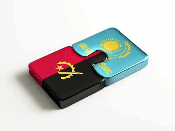 Kazakhstan Angola Puzzle Concept — Photo