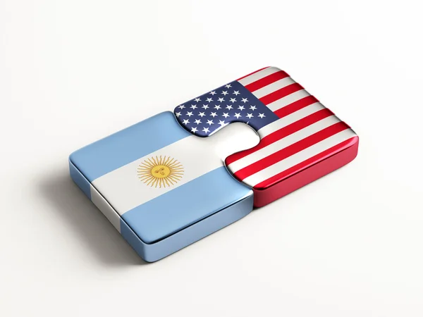 United States Argentina  Puzzle Concept — Stock Photo, Image