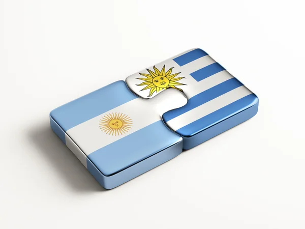 Uruguay Argentina Puzzle Concepto — Foto de Stock