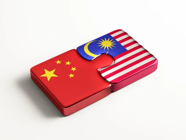 China Malaysia Puzzle-Konzept — Stockfoto