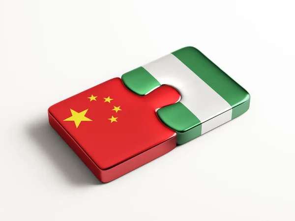 China Nigeria Puzzle-Konzept — Stockfoto