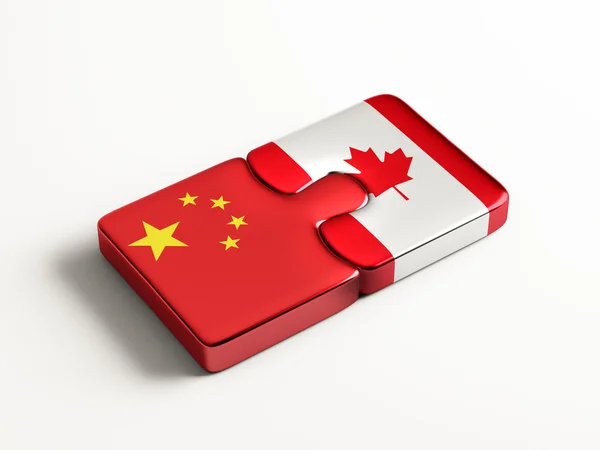 China Canadá Puzzle Concepto — Foto de Stock