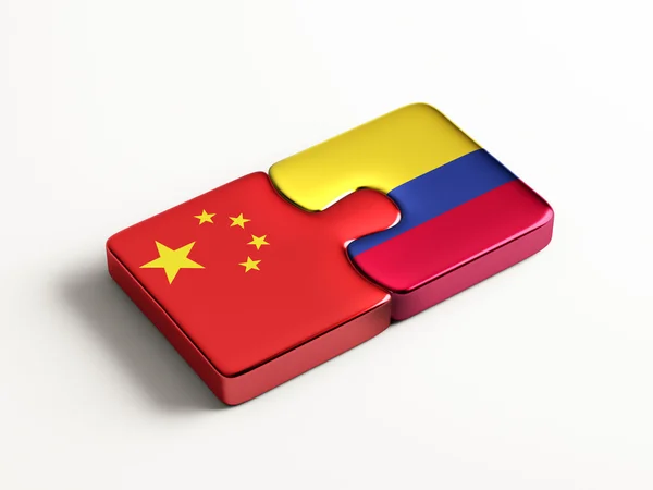 Colombia China Puzzle Concepto — Foto de Stock