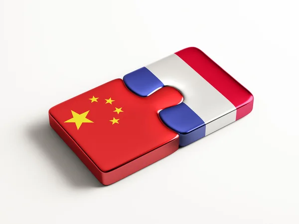 Francia China Puzzle Concepto — Foto de Stock