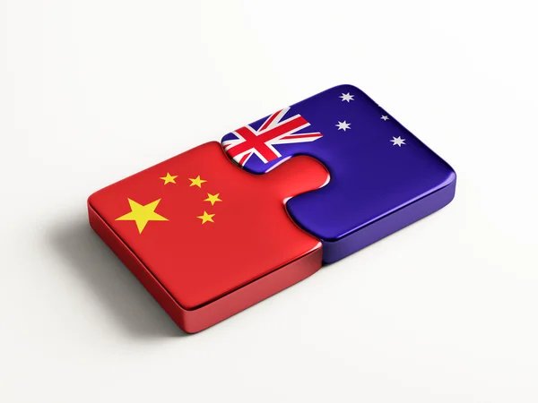 Australia China Puzzle Concepto — Foto de Stock