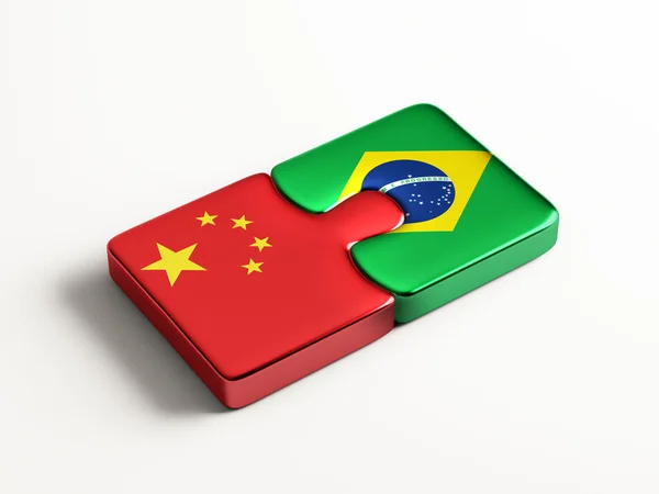 Brazilië China puzzel Concept — Stockfoto