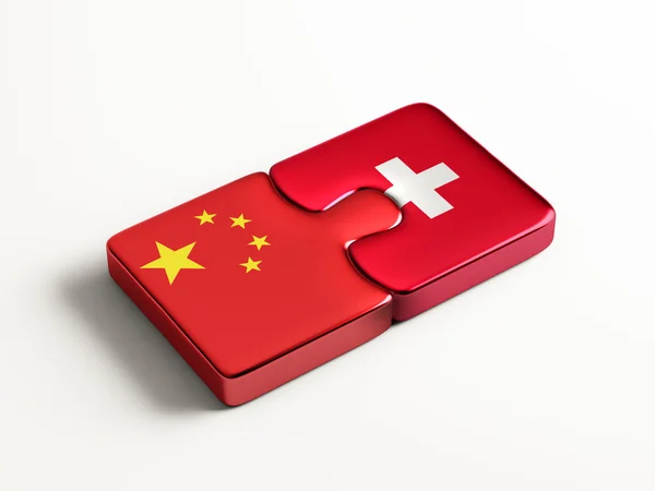 Schweiz China Puzzle-Konzept — Stockfoto