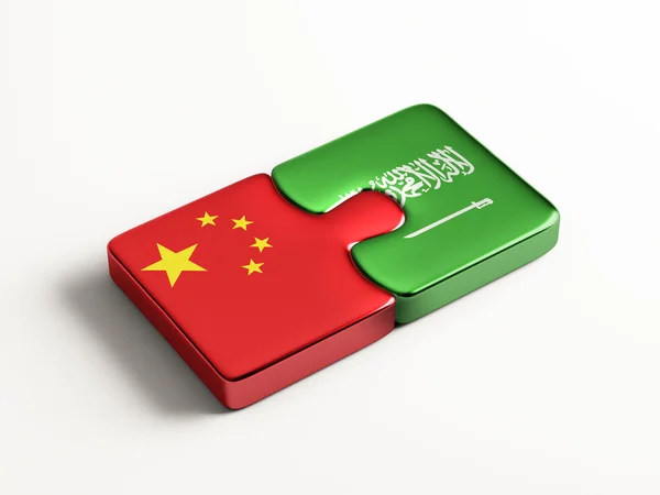 Saudi arabia china puzzle-konzept — Stockfoto