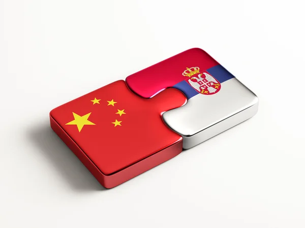 Serbien China Puzzle-Konzept — Stockfoto