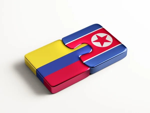 Colombia Corea del Norte Puzzle Concepto — Foto de Stock