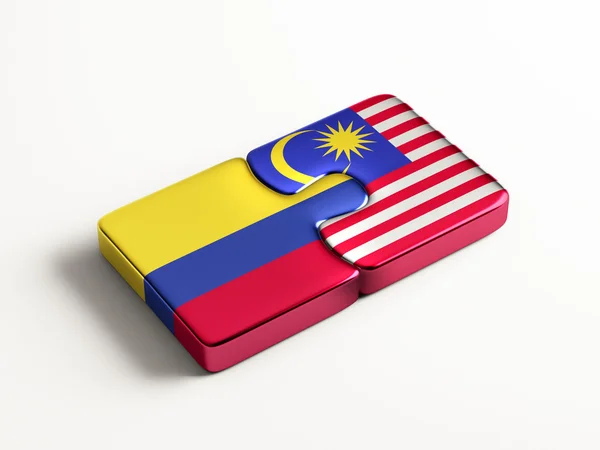 Kolumbien Malaysia Puzzle-Konzept — Stockfoto