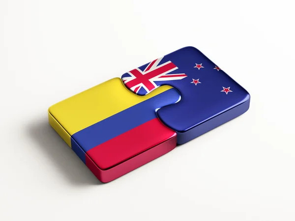 Colombie Nouvelle-Zélande Puzzle Concept — Photo