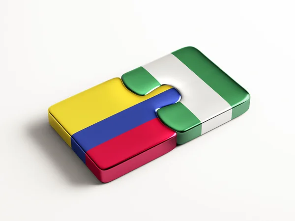 Colombia Nigeria Puzzle Concepto — Foto de Stock