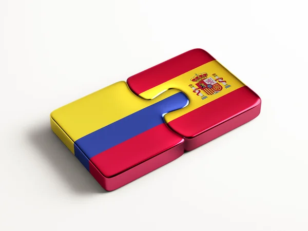 Spain Colombia  Puzzle Concept — Stock Photo, Image