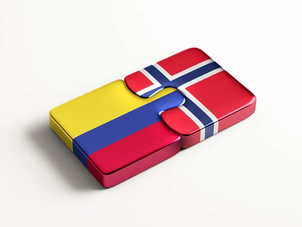 Noruega Colombia Puzzle Concepto —  Fotos de Stock