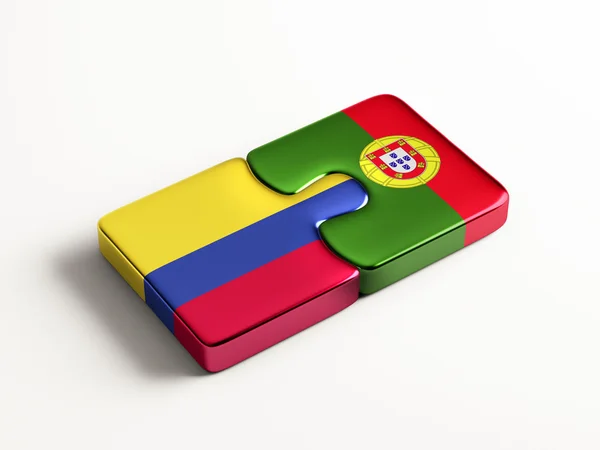 Portugal colombia puzzle konzept — Stockfoto