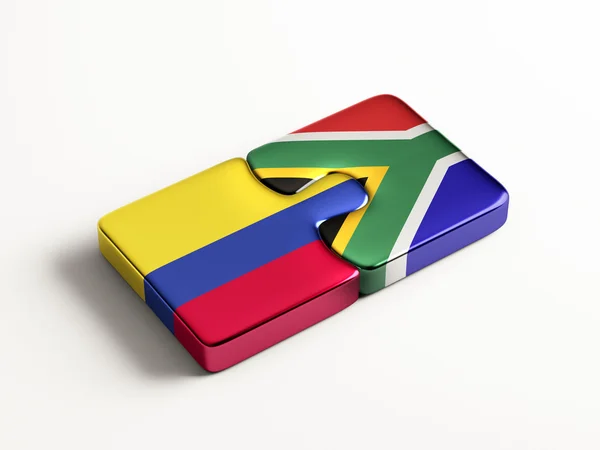 South Africa Colombia  Puzzle Concept — Stock Photo, Image