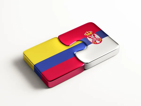 Serbia Colombia  Puzzle Concept — Stock Photo, Image