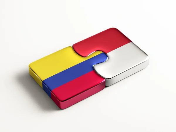 Indonesia Colombia  Puzzle Concept — Stock Photo, Image