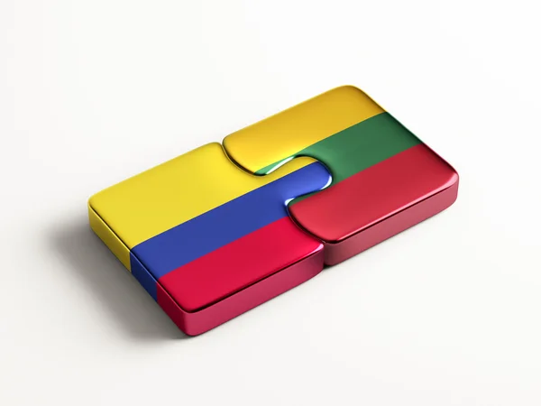 Lituanie Colombie Puzzle Concept — Photo