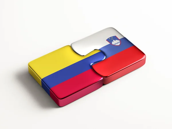 Slovenia Colombia  Puzzle Concept — Stock Photo, Image