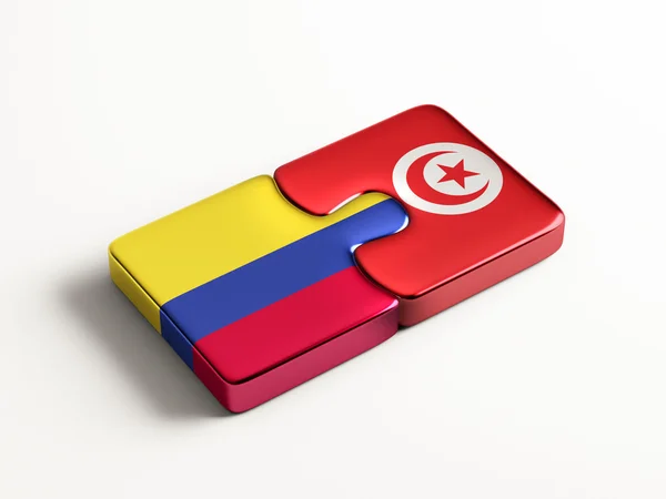 Concetto di Puzzle di Tunisia Colombia — Foto Stock