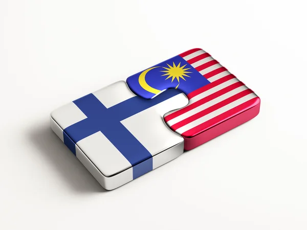 Finnland Malaysia Puzzle-Konzept — Stockfoto