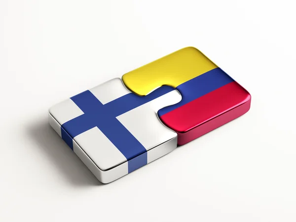 Finlandia Colombia Puzzle Concepto —  Fotos de Stock