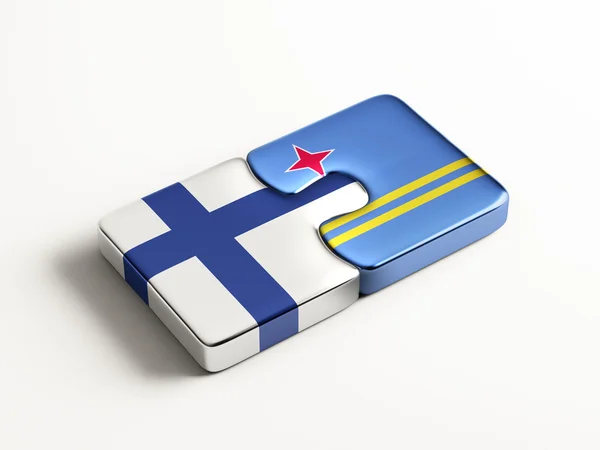 Aruba Finland Puzzle käsite — kuvapankkivalokuva