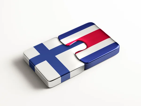 Costa Rica Finnland Puzzle-Konzept — Stockfoto