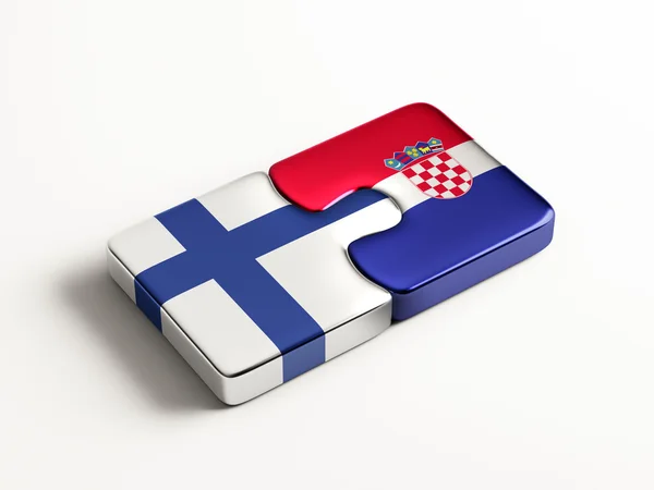 Croazia Finlandia Puzzle Concept — Foto Stock