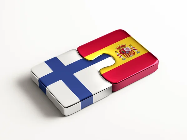 スペイン フィンランド パズル コンセプト — ストック写真